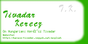 tivadar kerecz business card